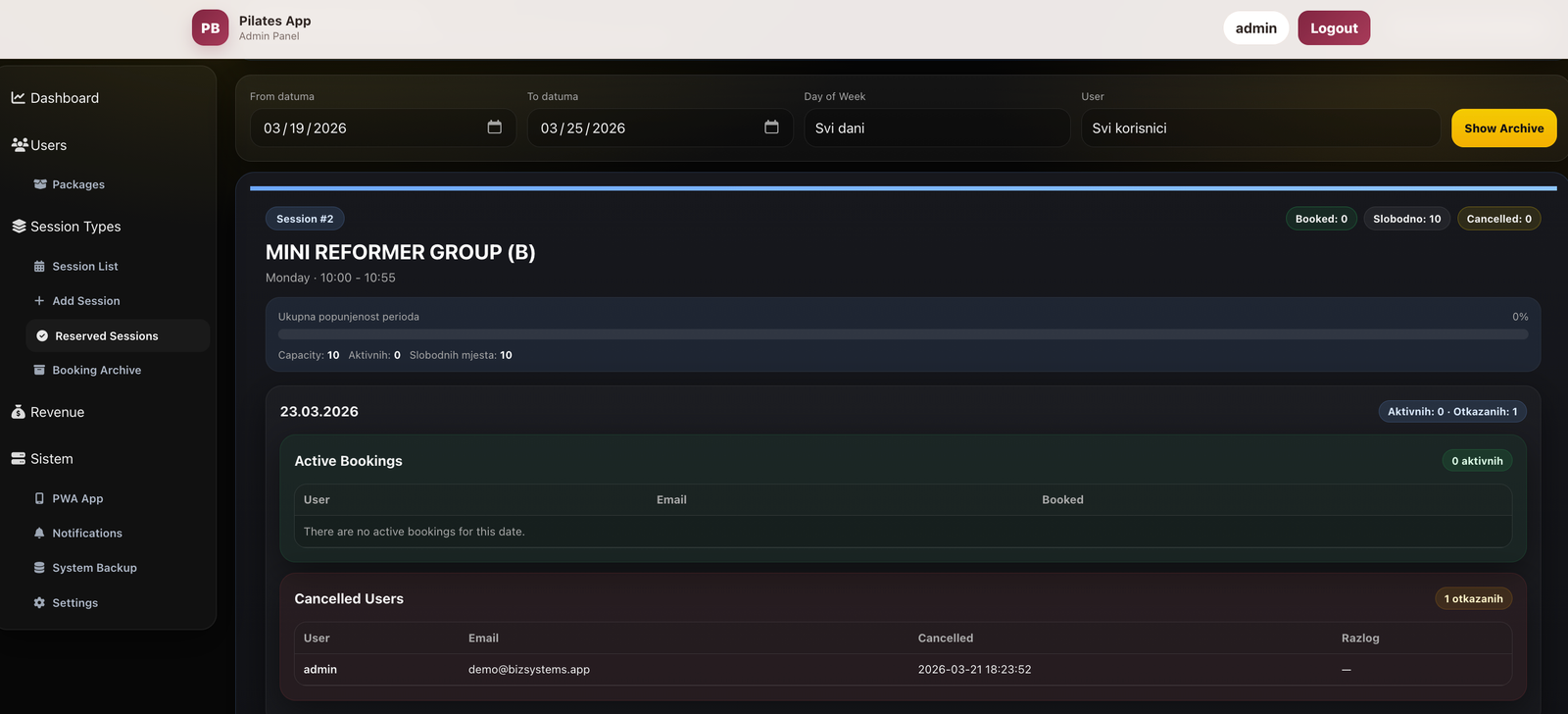Admin panel 4